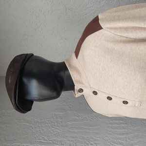 DANIEL CREMIEUX "CLASSICS" MEN'S LUXURY PULLOVER SWEATER W/FAUX SUEDE TRIM